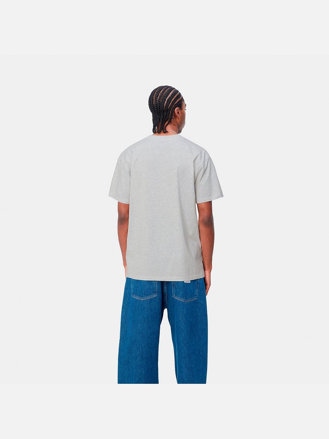 Camiseta Carhartt Wip S/S American Script gris de hombre