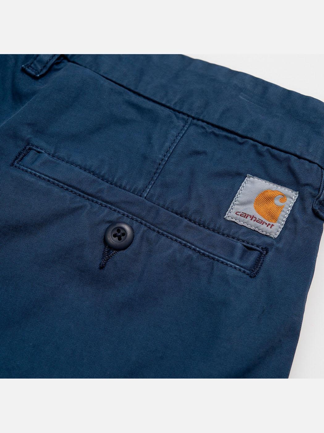 Bermuda Carhartt Wip John Short marino lavado de hombre