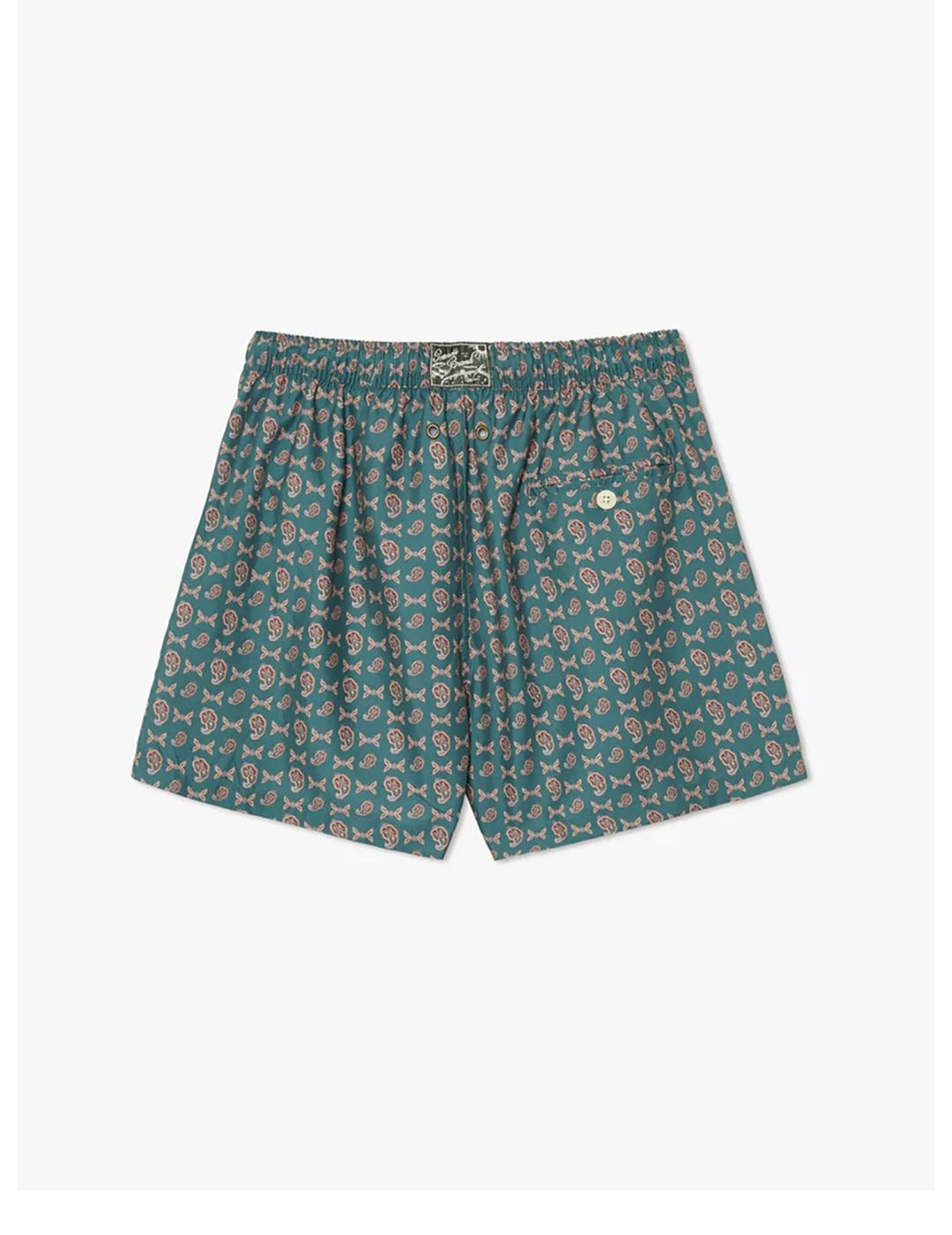 Bañador Pompeii Pine Micro Paisley Trunks verde de hombre