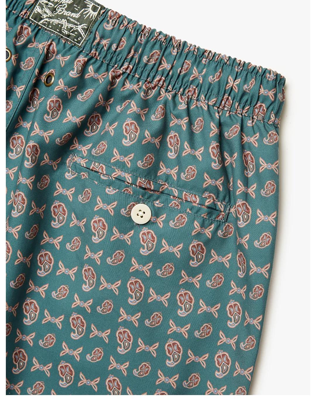 Bañador Pompeii Pine Micro Paisley Trunks verde de hombre