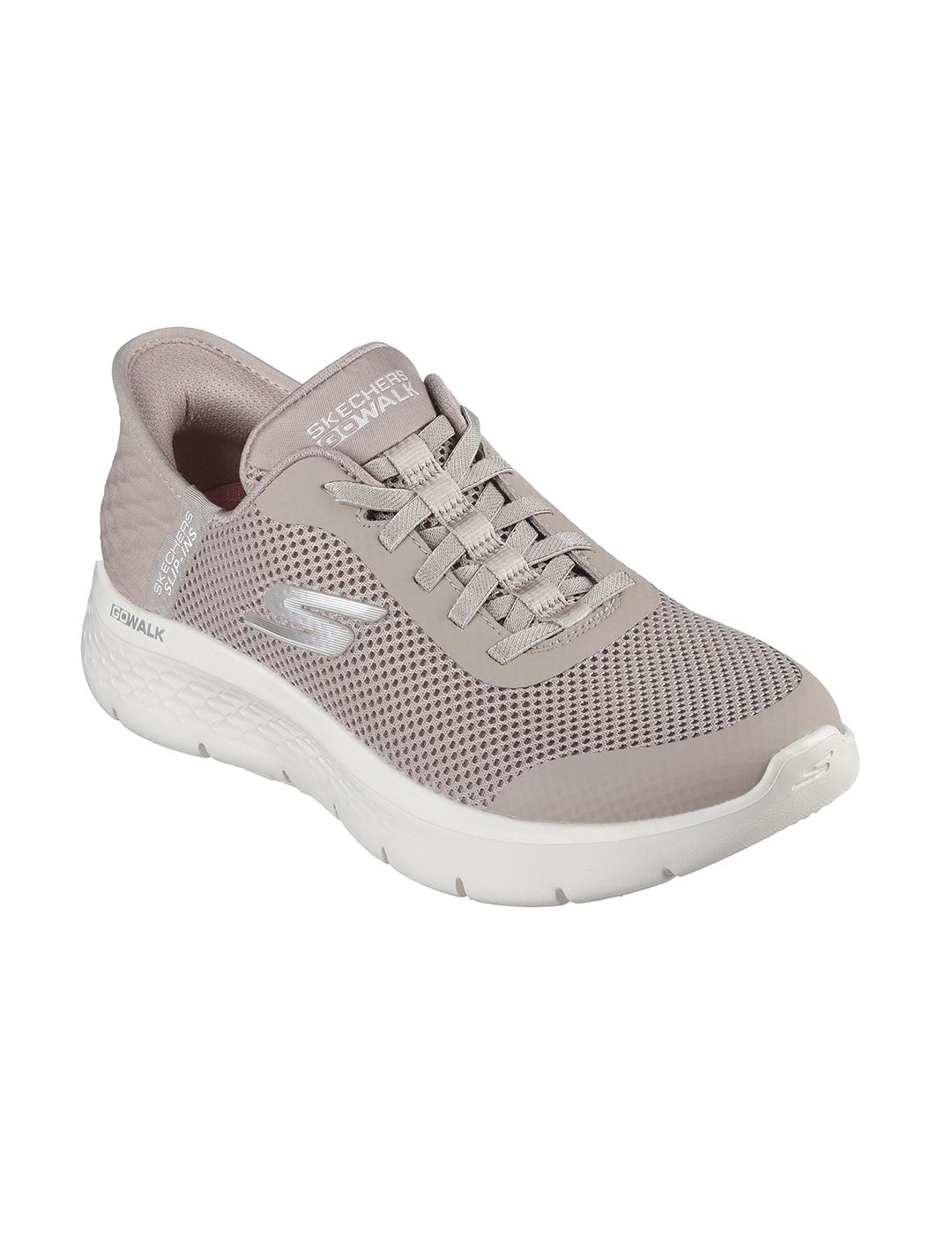 Zapatillas Skechers Go Walk Flex Grand Entry beige de mujer