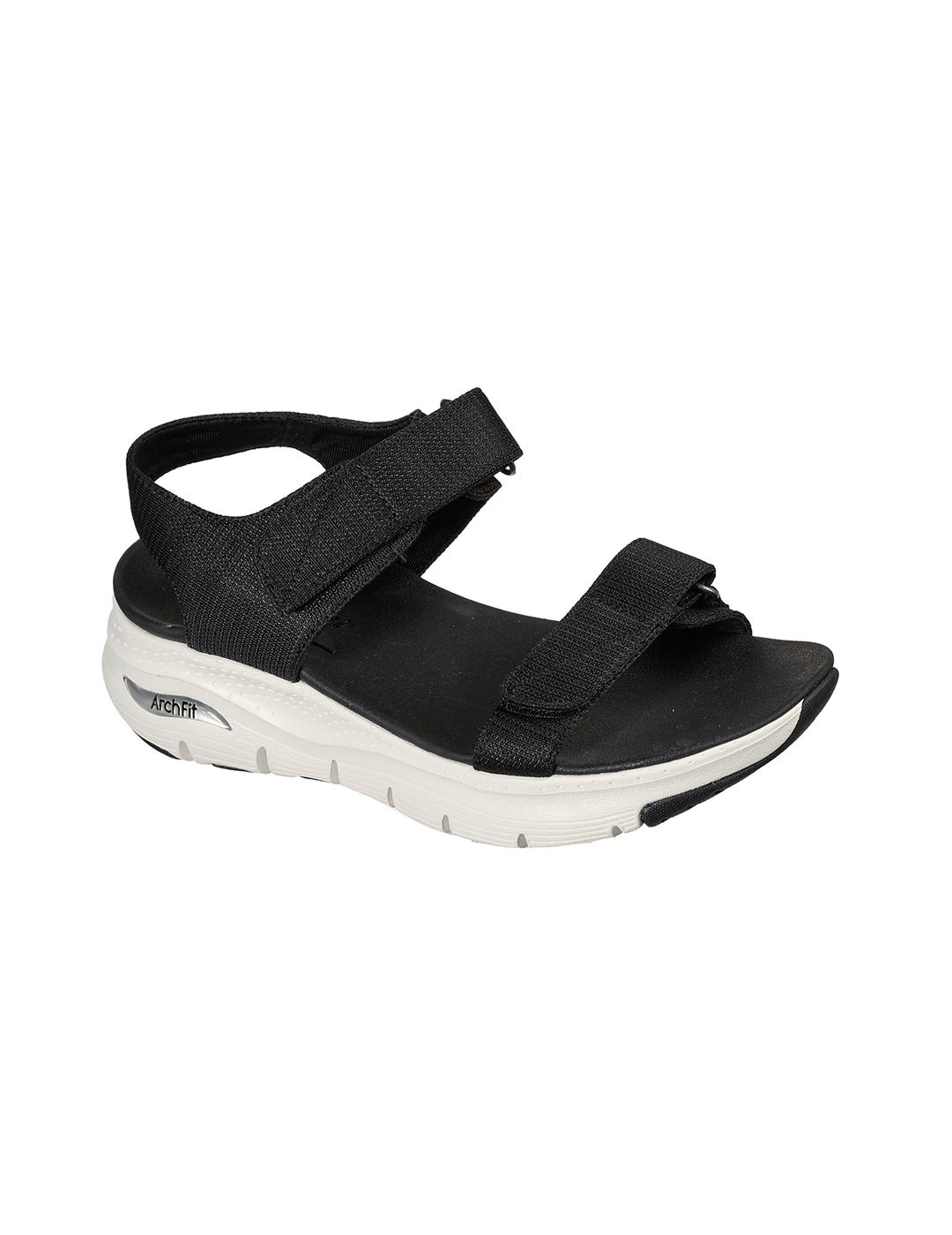 Sandalias  Skechers Arch Fit Touristy negra de mujer