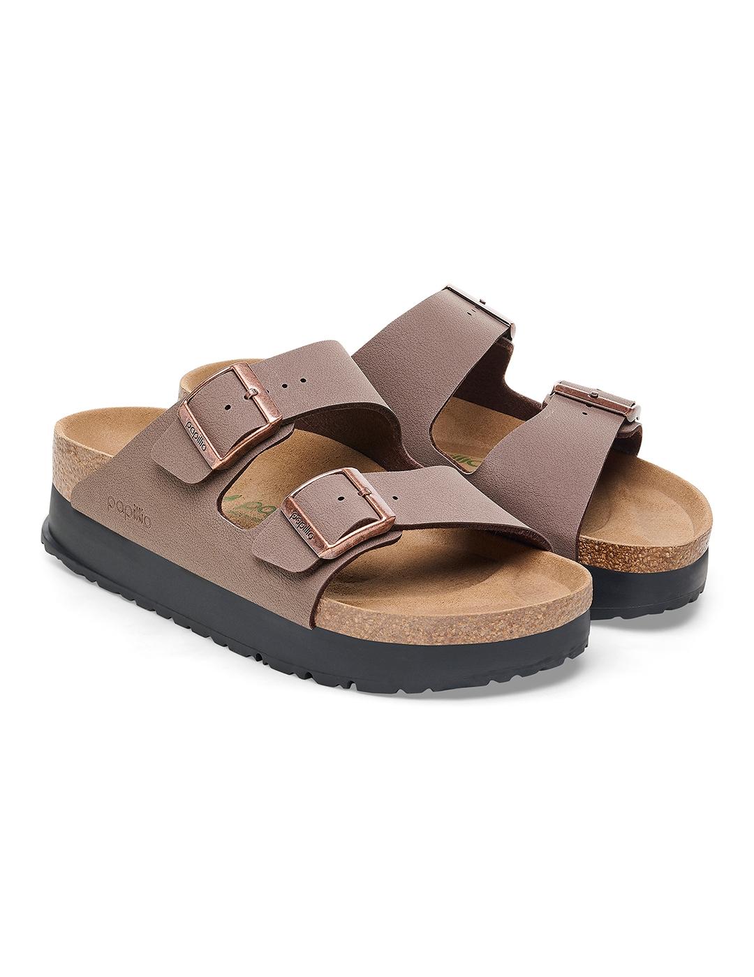 Sandalias Birkenstock Papilio Arizona Plat marron de mujer
