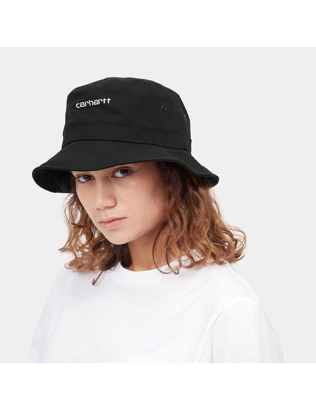 Gorro Carhartt Wip Script Bucket negro de hombre y mujer