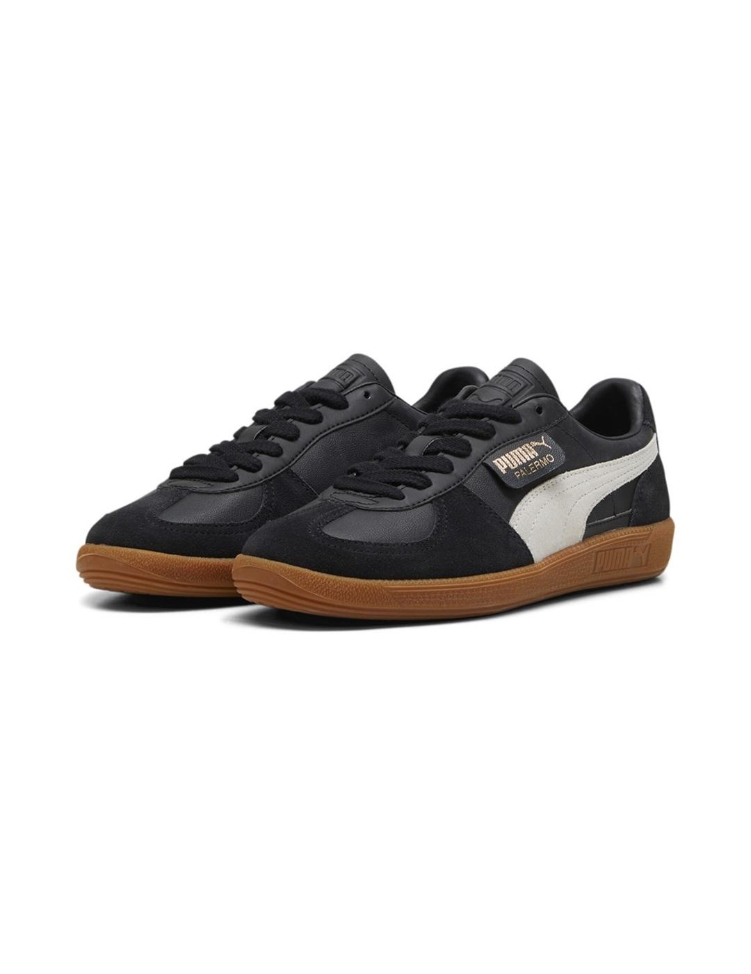 Zapatillas Puma Palermo piel negra de mujer y hombre