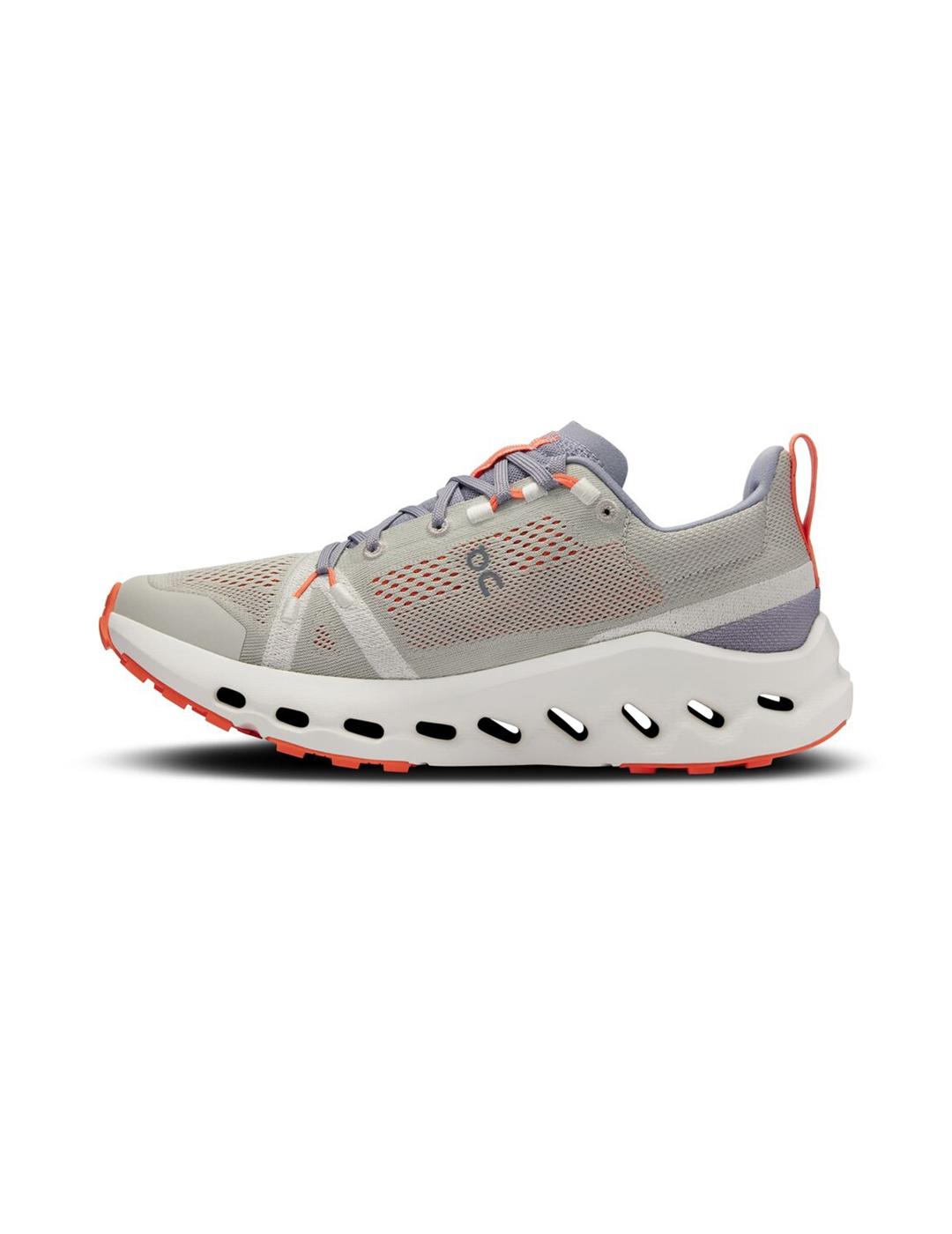 On Running Cloudsurfer Trail beige naranja de mujer