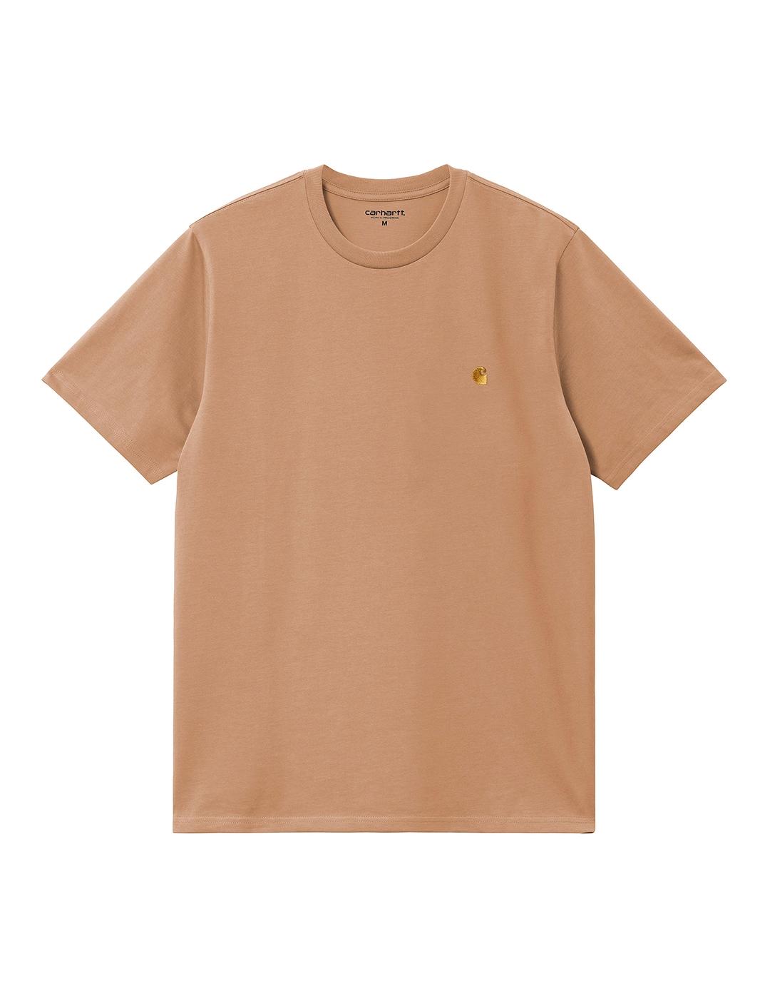 Camiseta Carhartt Wip S/S Chase white/gold para hombre