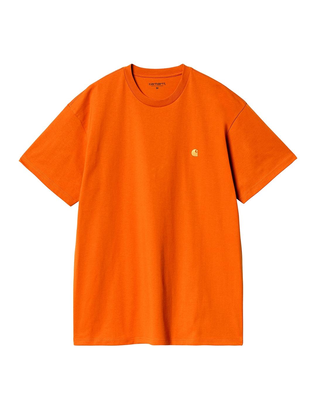 Camiseta Carhartt Wip S/S Chase white/gold para hombre