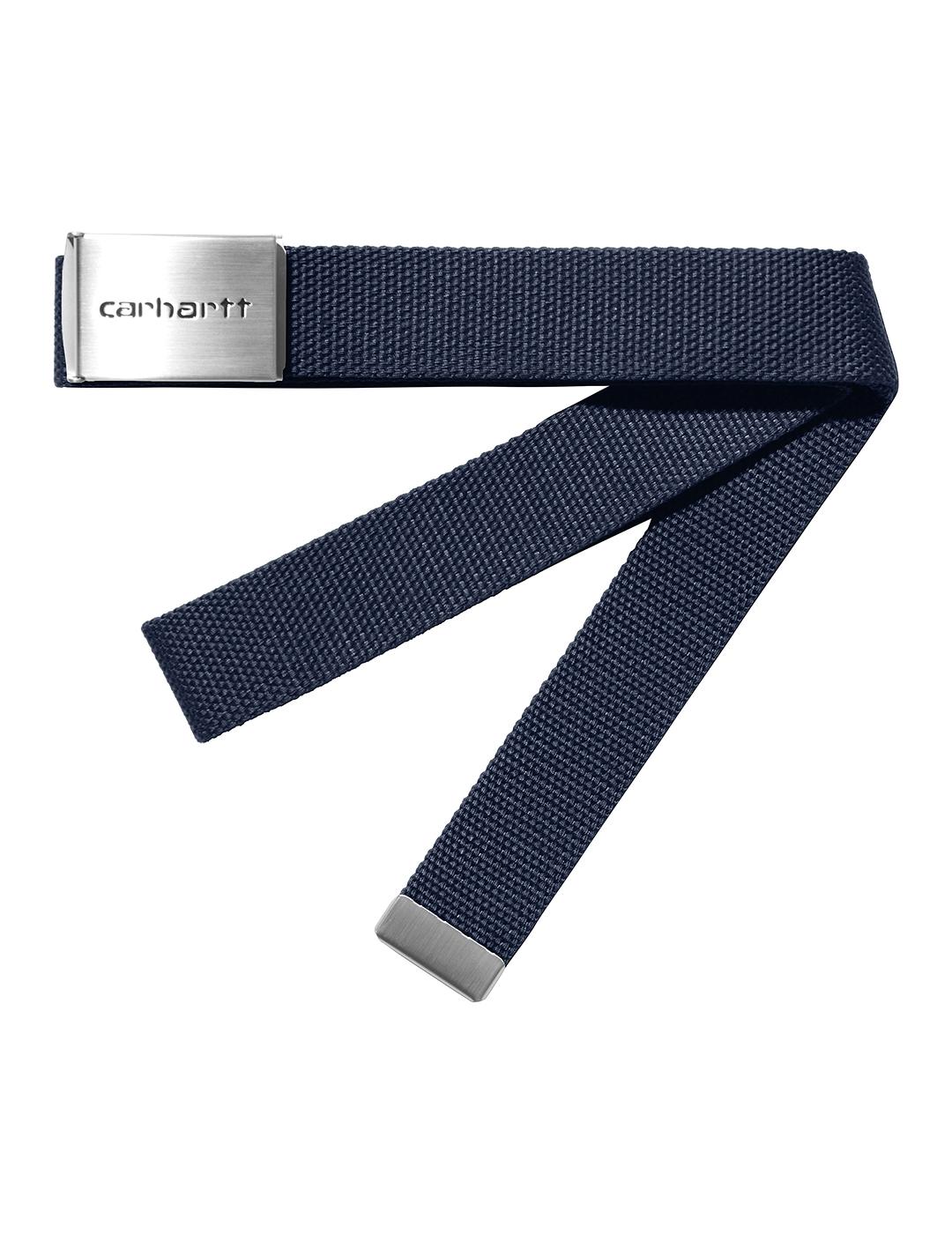 Cinturón Carhartt Wip Clip Belt Chrome Air Force Blue de hombre