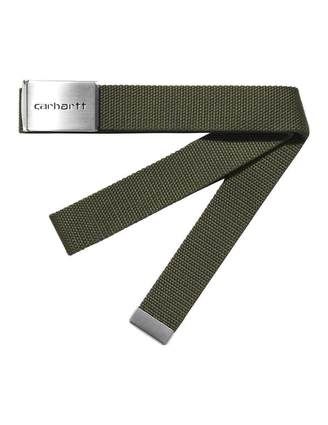 Cinturón Carhartt Wip Clip Belt Chrome Office Gree de hombre