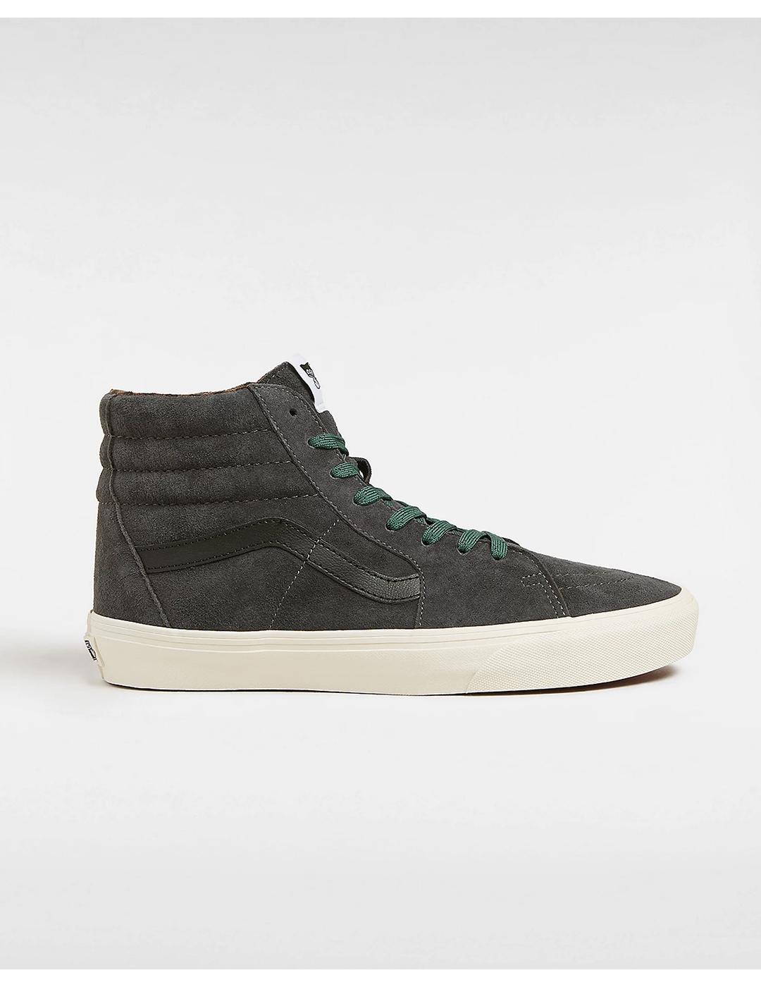 Zapatillas Vans SK8-HI Pig Suede Plaid gris oscuro de hombre