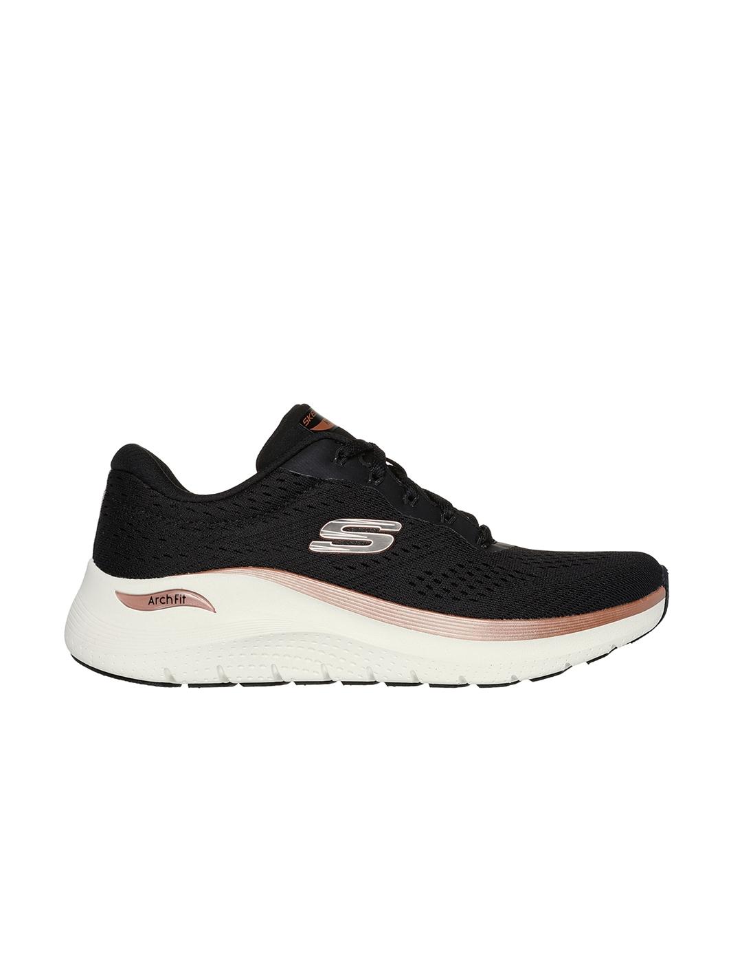 Zapatillas Skechers Arch Fit 2.0 Glow negras de mujer