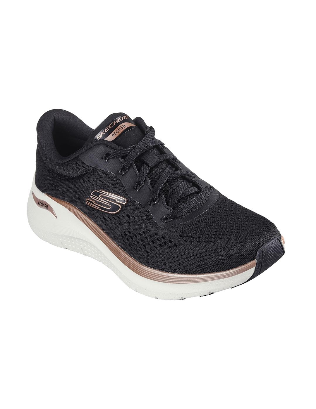 Zapatillas Skechers Arch Fit 2.0 Glow negras de mujer