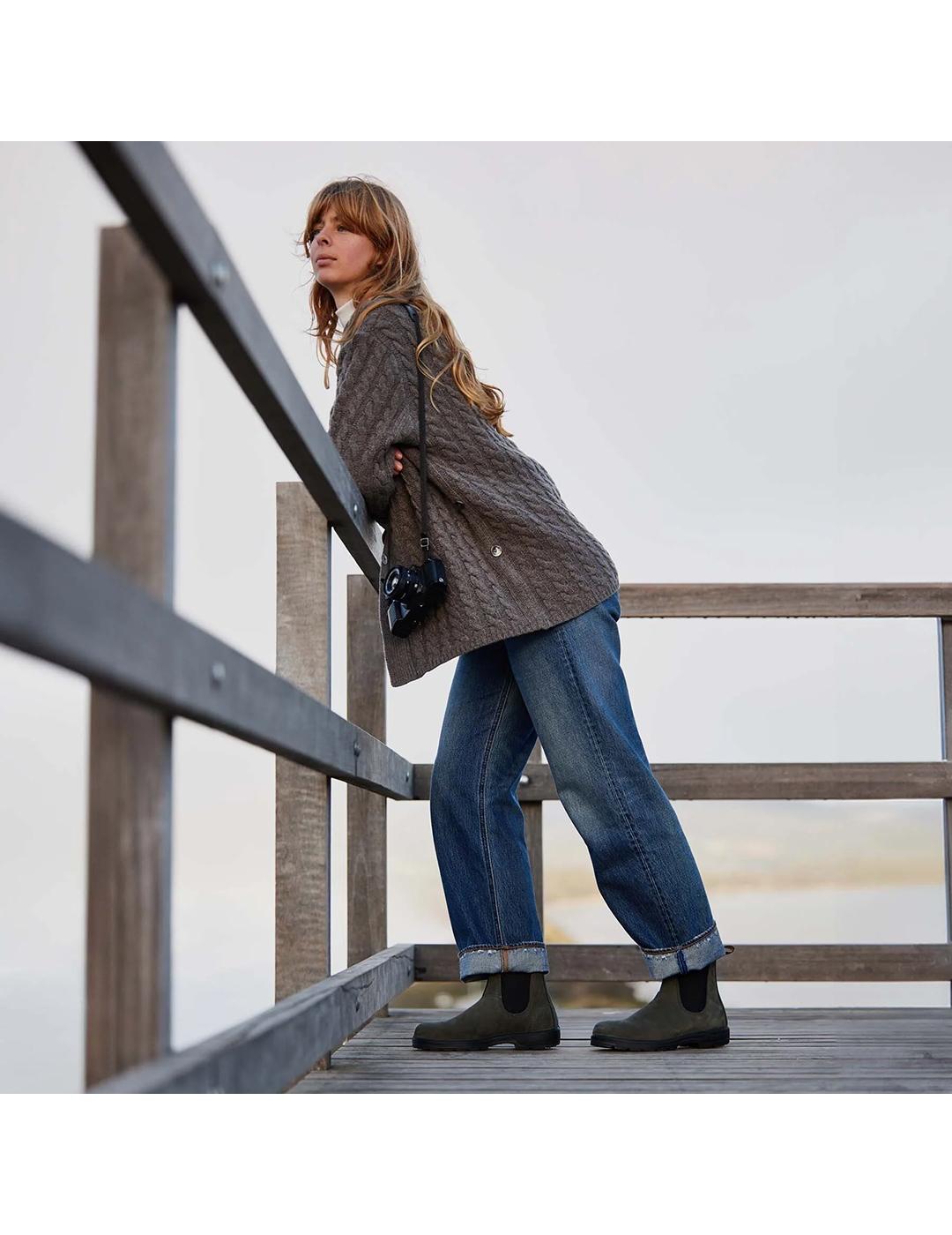 Botas Blundstone 2442 verdes en nubuck de mujer y hombre