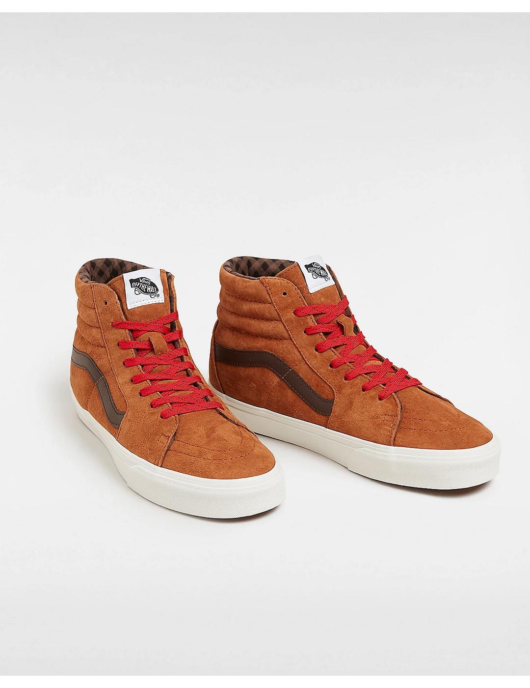 Zapatillas Vans SK8-Hi Pig Suede Plaid camel de hombre