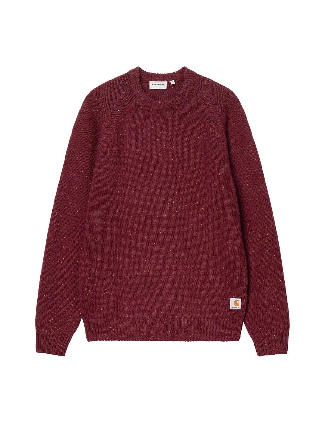 Jersey Carhartt Wip Anglistic Speckled granate de hombre