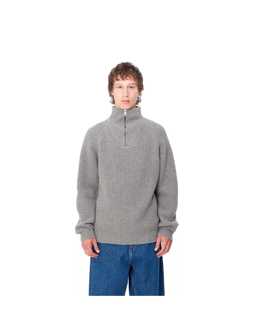 Jersey Carhartt Wip Marlon Half Zip gris de hombre