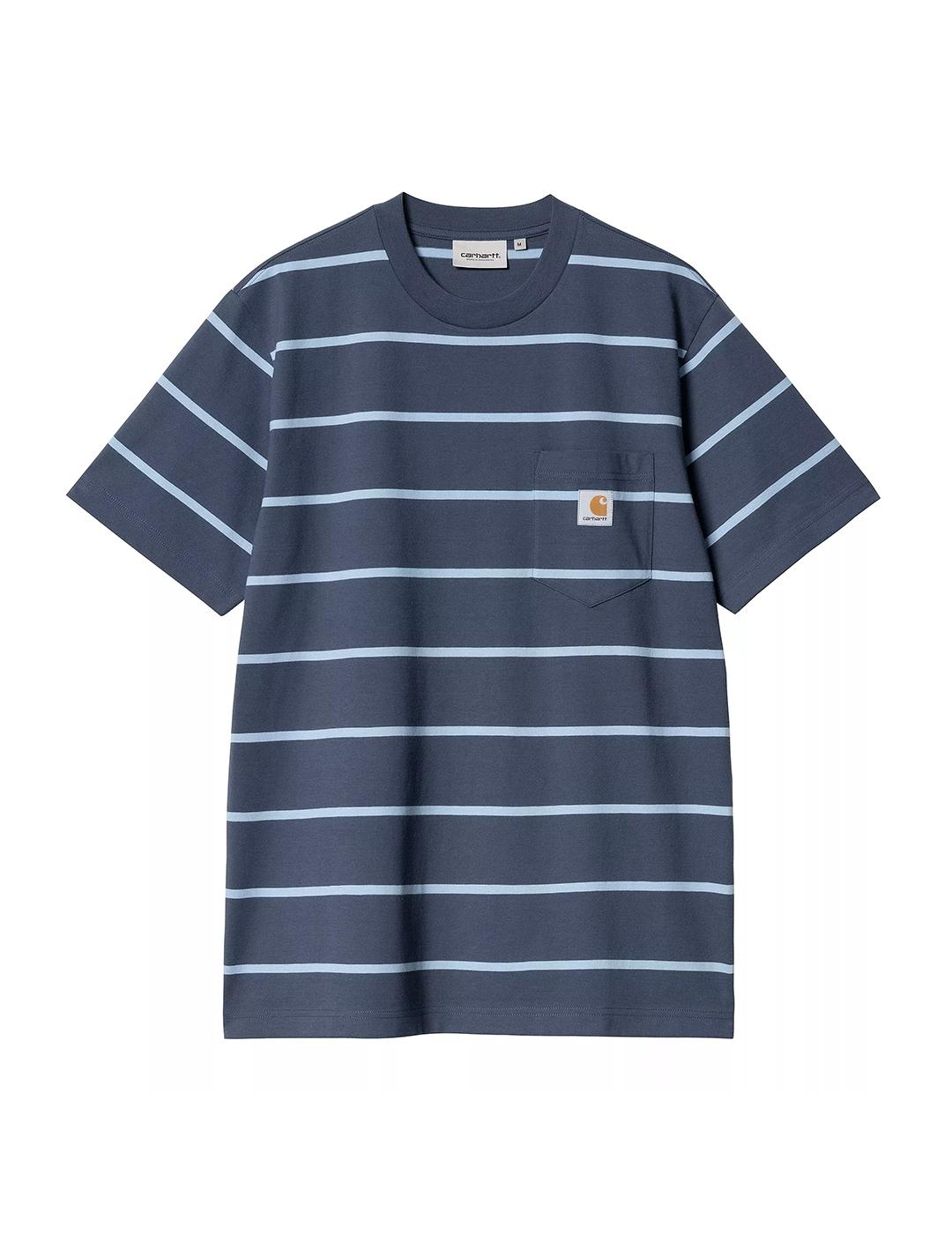 Camiseta Carhartt Wip Aiken bolsillo azules de hombre
