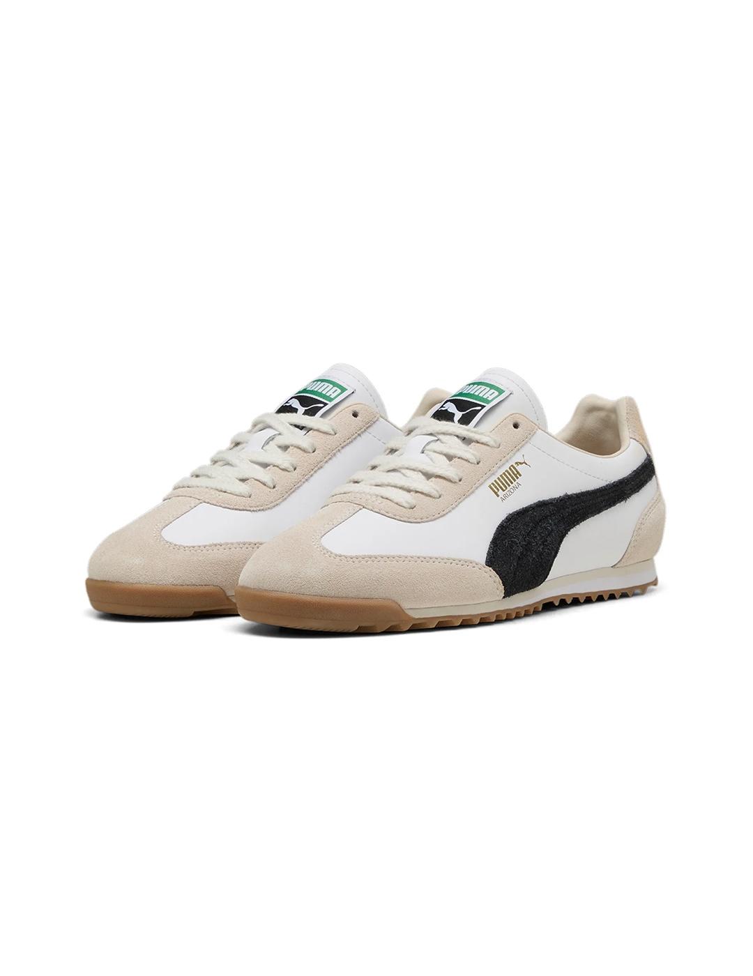 Zapatillas Puma Arizona retro blanca negra de mujer