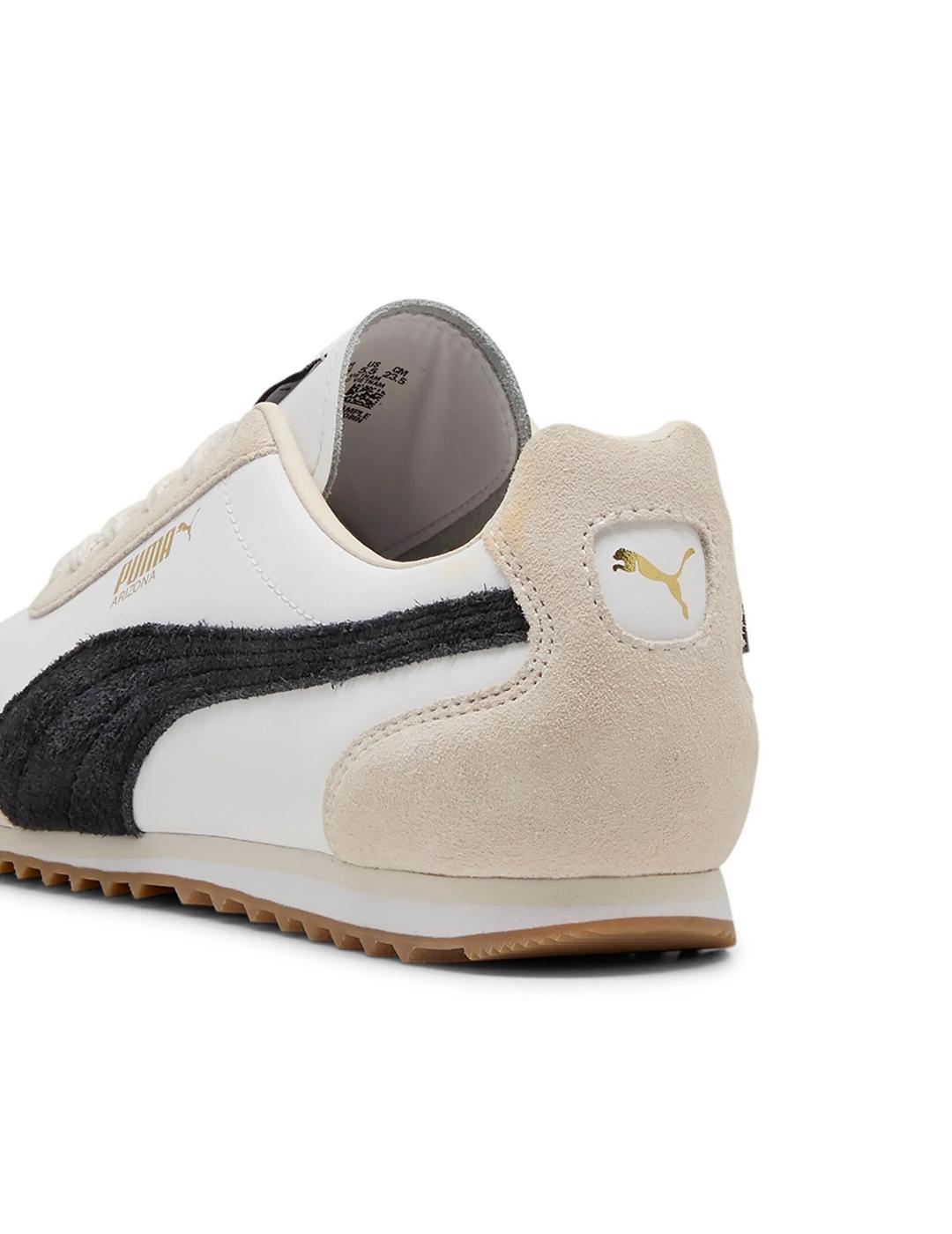 Zapatillas Puma Arizona retro blanca negra de mujer