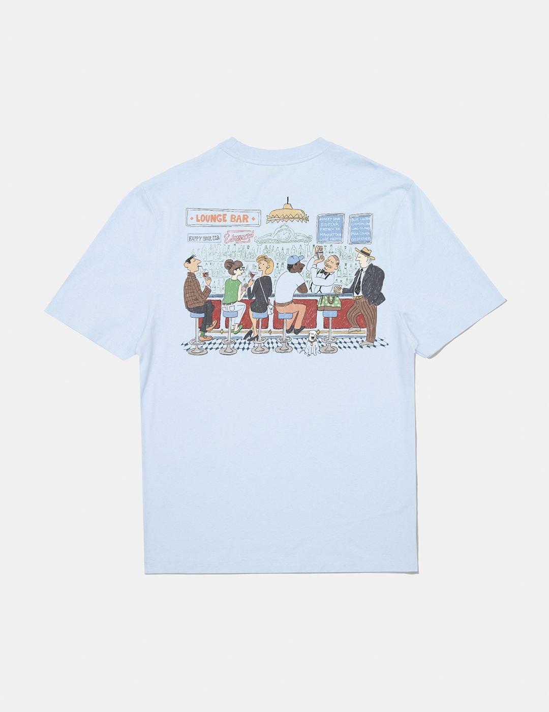 Camiseta Edmmond Lounge Bar azul celeste de hombre