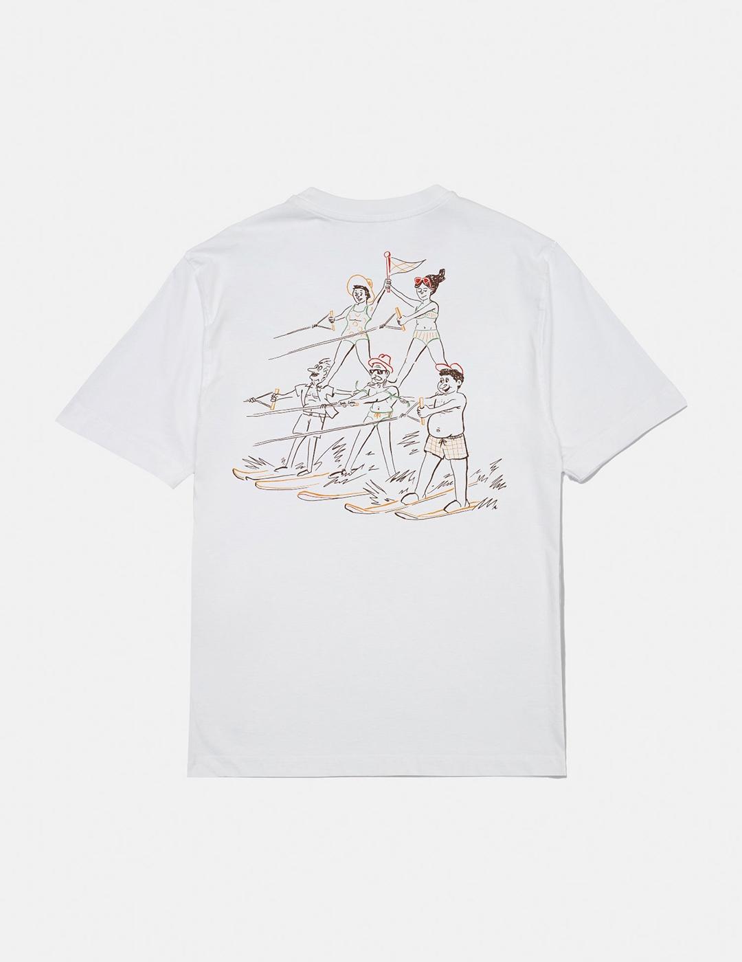 Camiseta Edmmond Acrobatics Water Skiing blanca de hombre