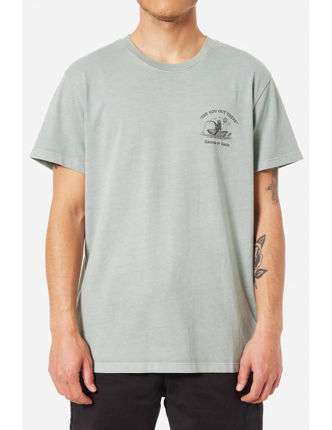 Camiseta Katin Cast Off verde claro lavado de hombre