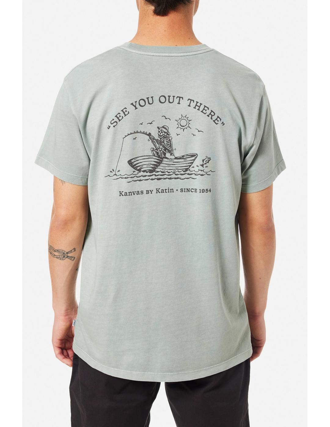 Camiseta Katin Cast Off verde claro lavado de hombre