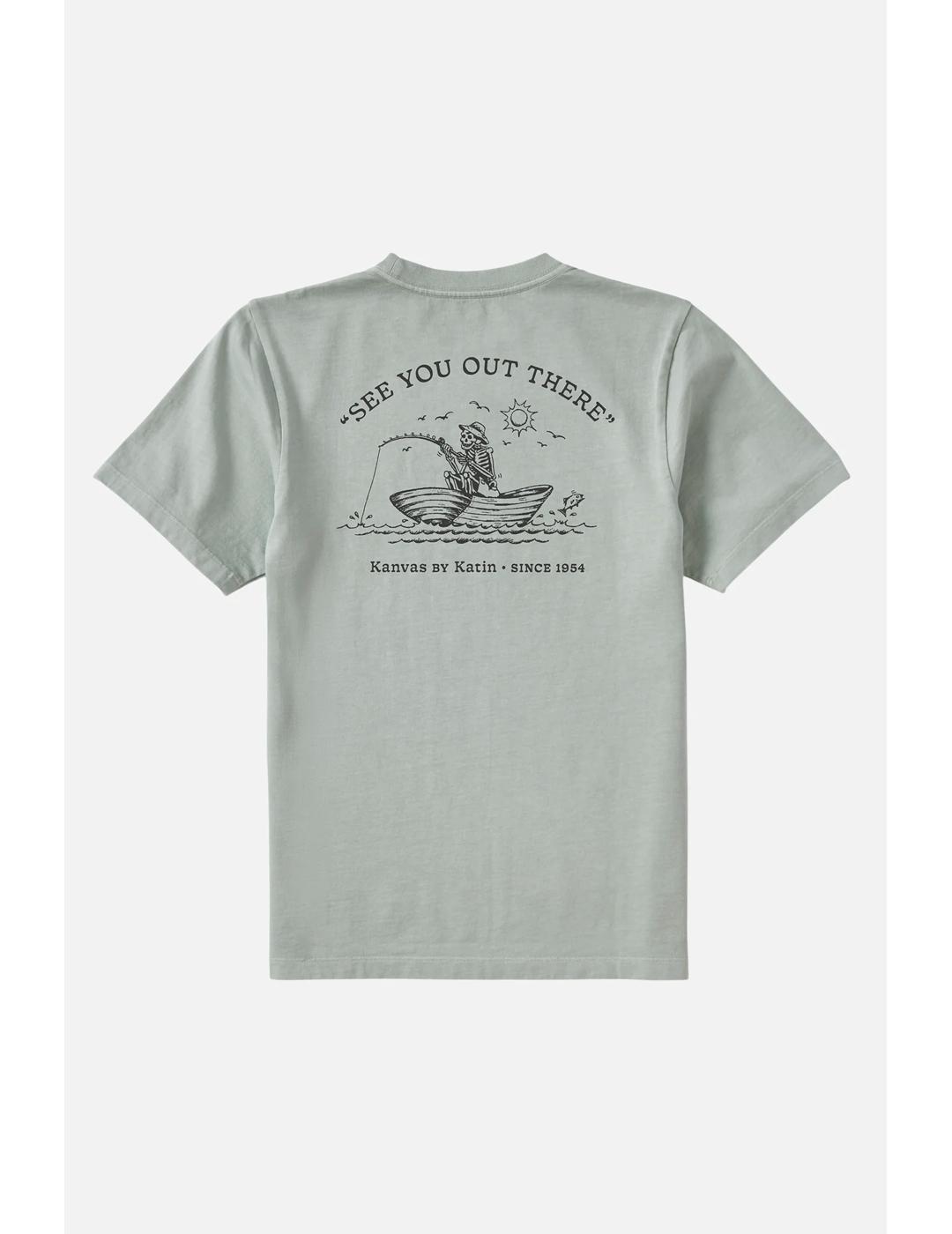 Camiseta Katin Cast Off verde claro lavado de hombre