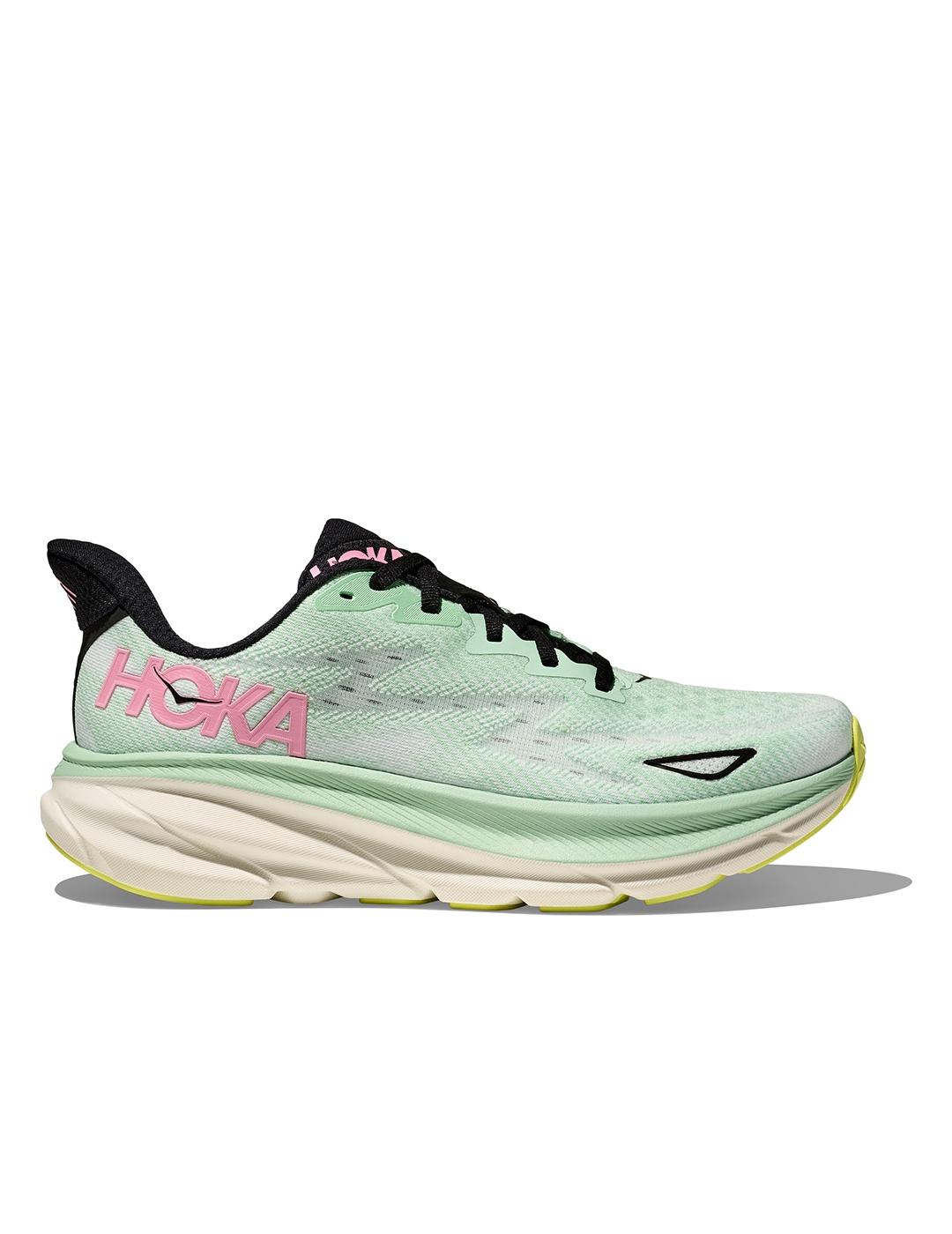 Zapatillas Hoka Clifton 9 verde agua de mujer