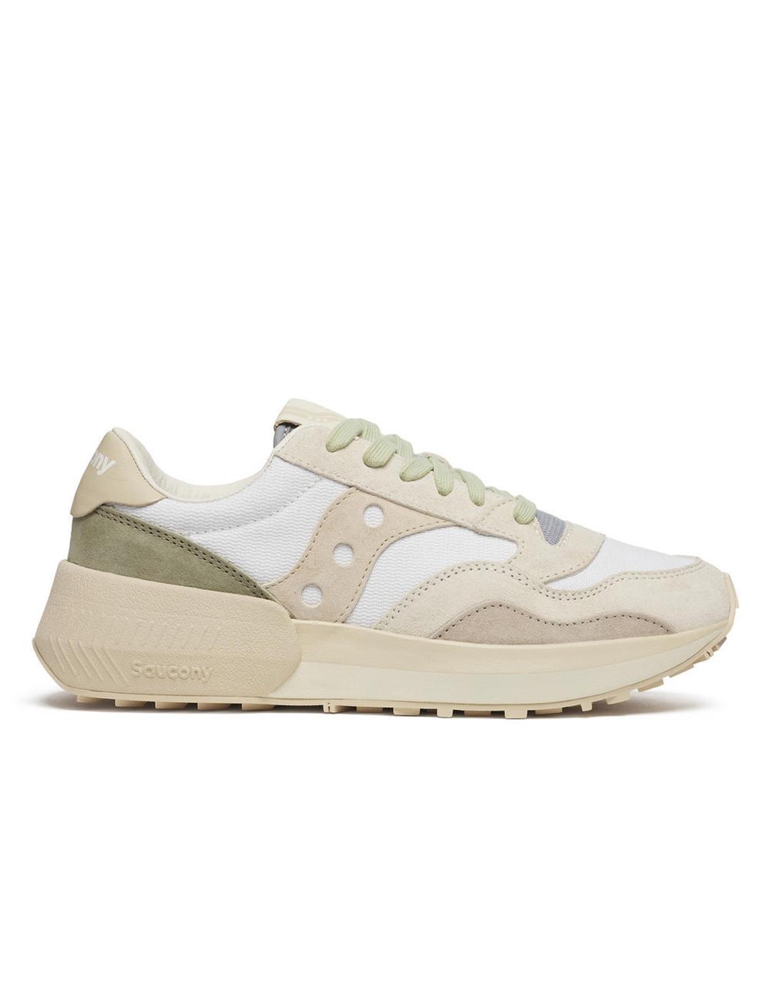 Zapatillas Saucony Jazz NXT blanca y beige de mujer
