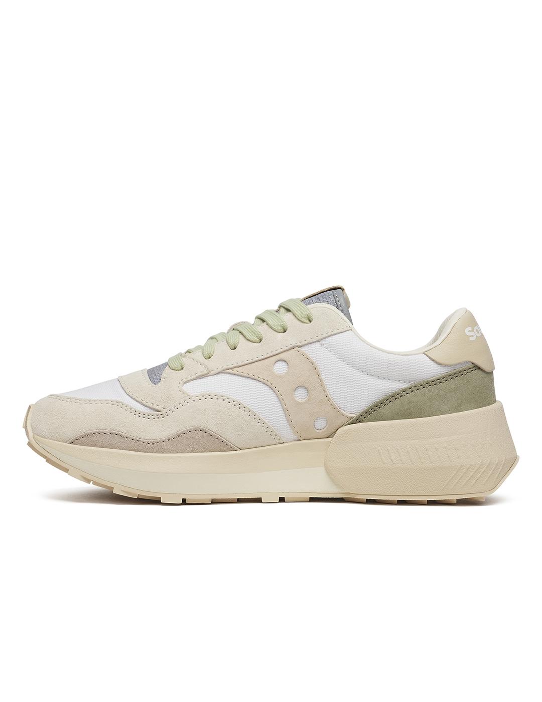 Zapatillas Saucony Jazz NXT blanca y beige de mujer