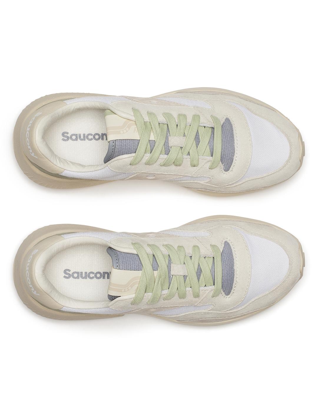 Zapatillas Saucony Jazz NXT blanca y beige de mujer