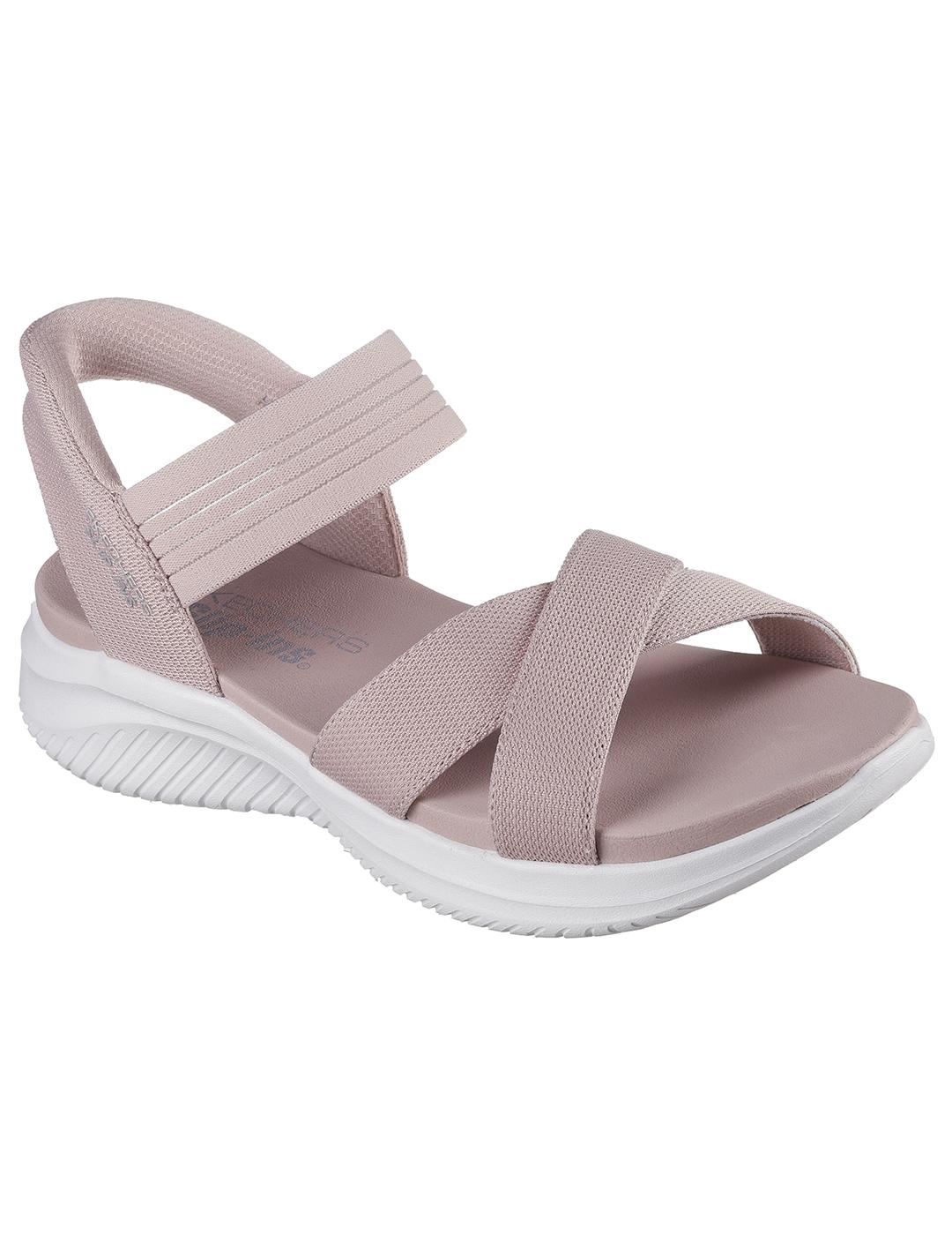 Sandalias Skechers Ultra Flex 3.0 rosas de mujer