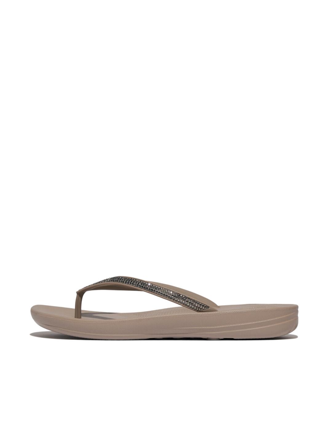 Sandalias Fitflop Iqushion Ombre brillantes grises de mujer