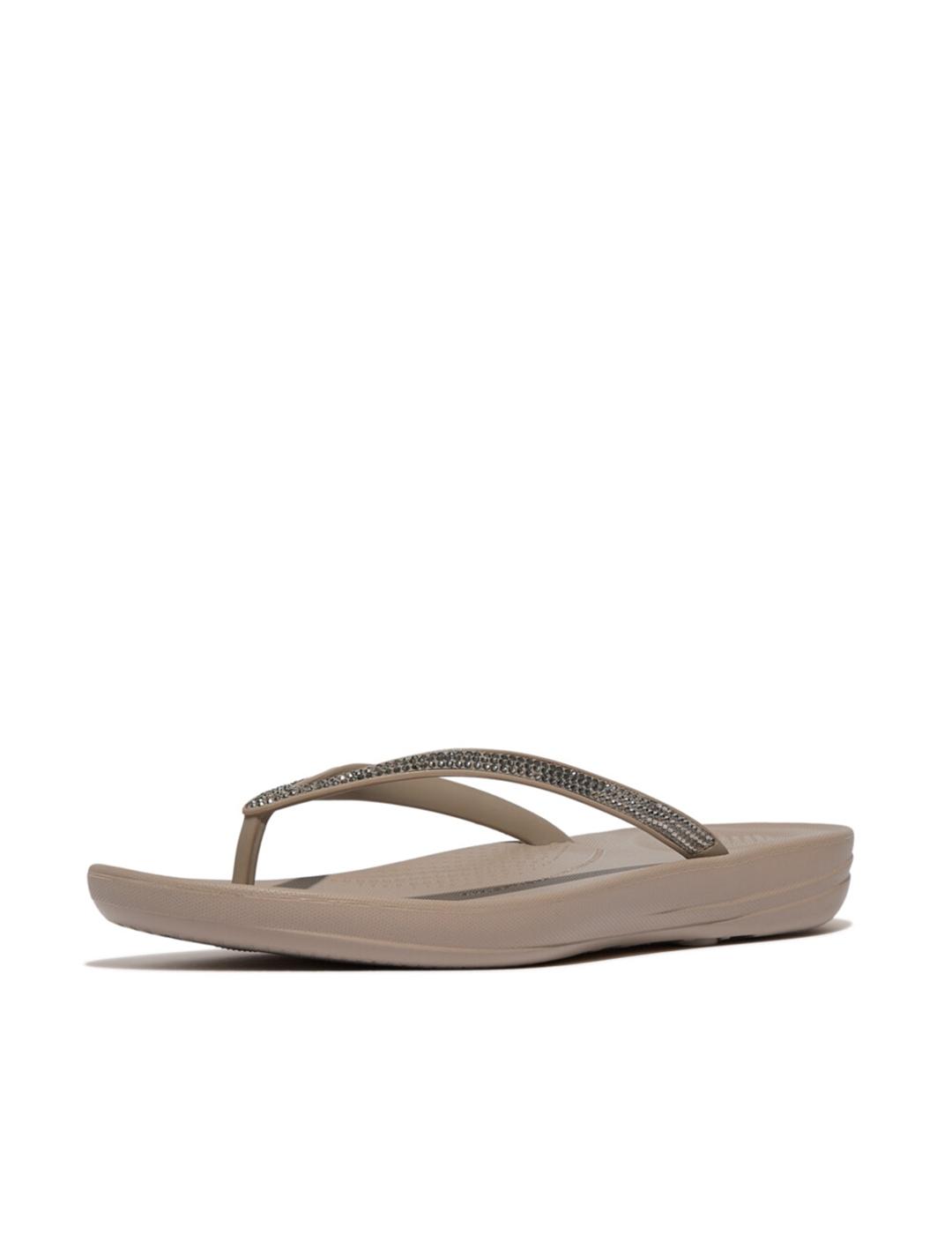 Sandalias Fitflop Iqushion Ombre brillantes grises de mujer