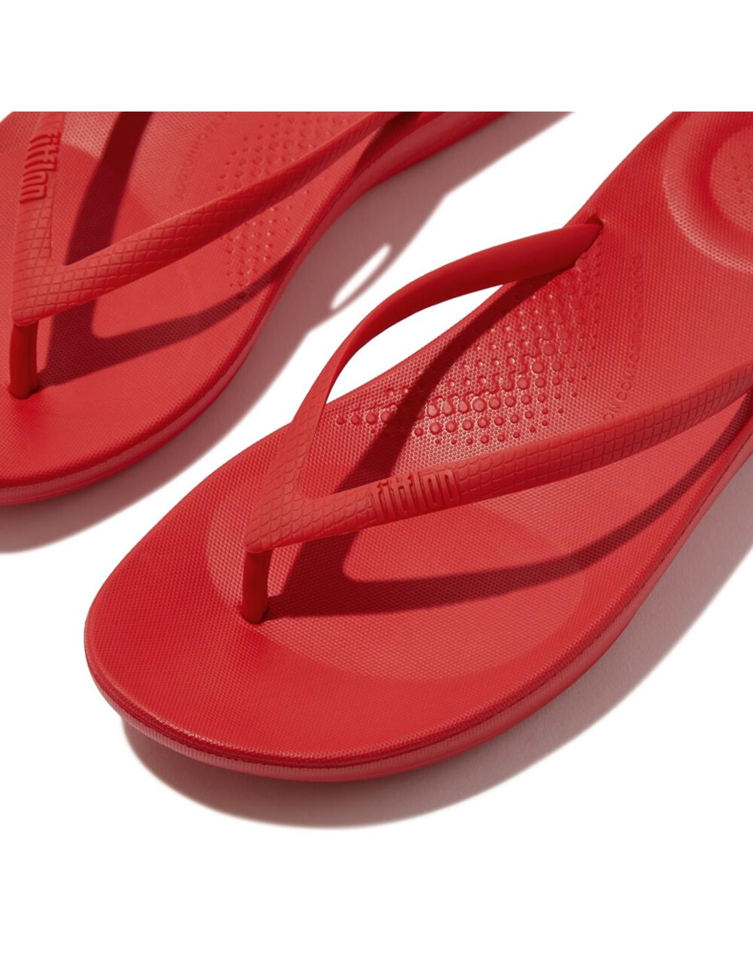 Sandalias Fitflop Iqushion Ergonomic rojas de mujer