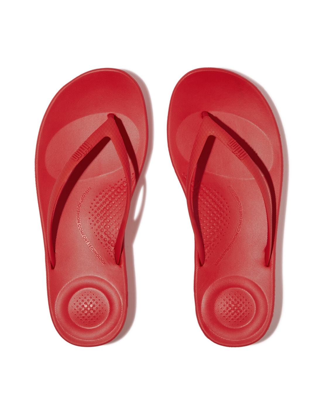Sandalias Fitflop Iqushion Ergonomic rojas de mujer