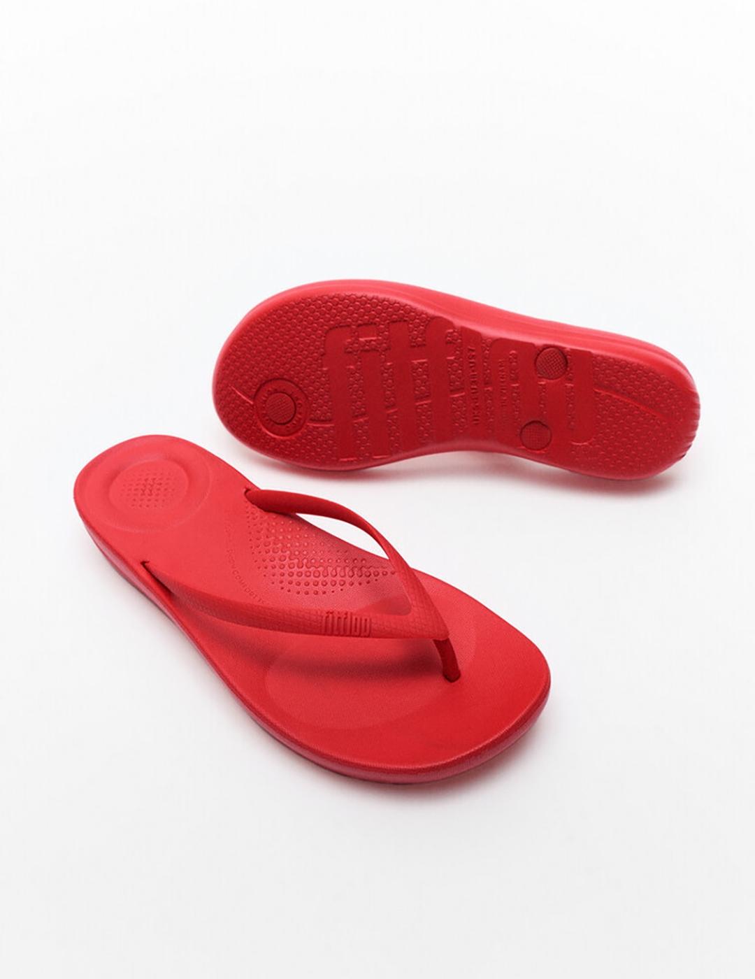 Sandalias Fitflop Iqushion Ergonomic rojas de mujer