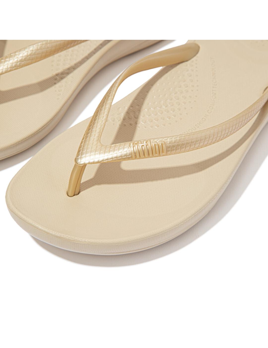 Sandalias Fitflop Iqushion Ergonomic gold de mujer