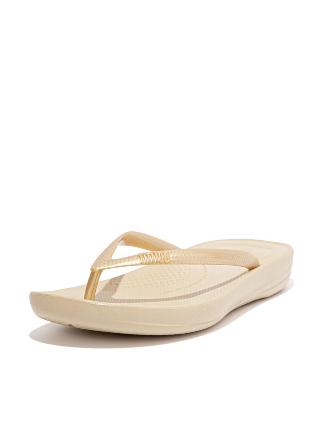 Sandalias Fitflop Iqushion Ergonomic gold de mujer