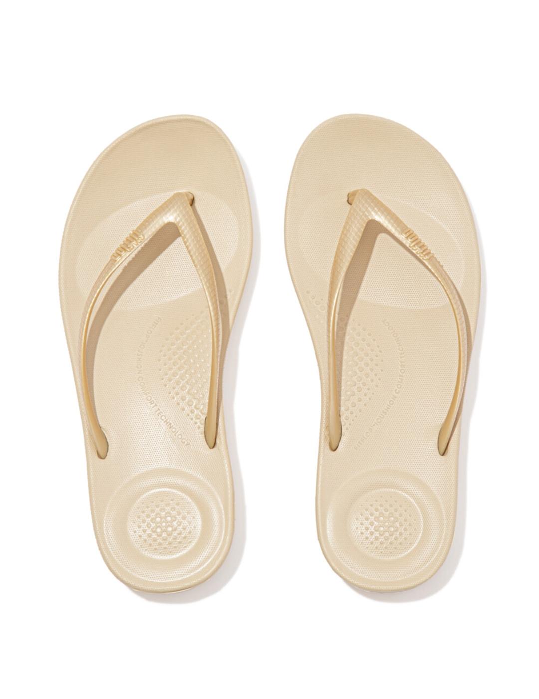 Sandalias Fitflop Iqushion Ergonomic gold de mujer