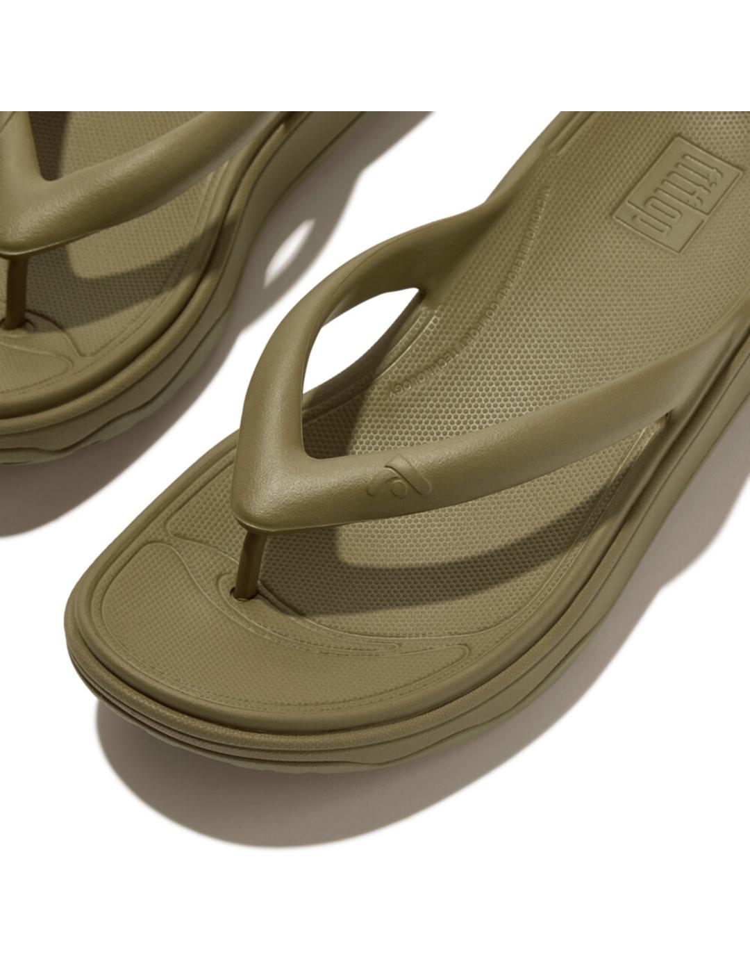 Sandalias Fitflop Relieff Recovery Toe-Post verdes de mujer