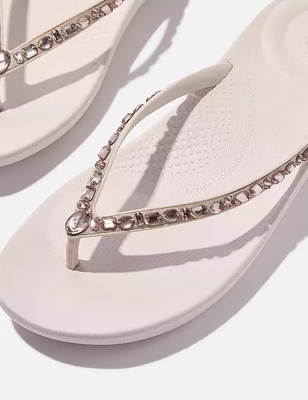 Sandalias FitFlop Iqushion Multi-Crystal Erg rosas de mujer