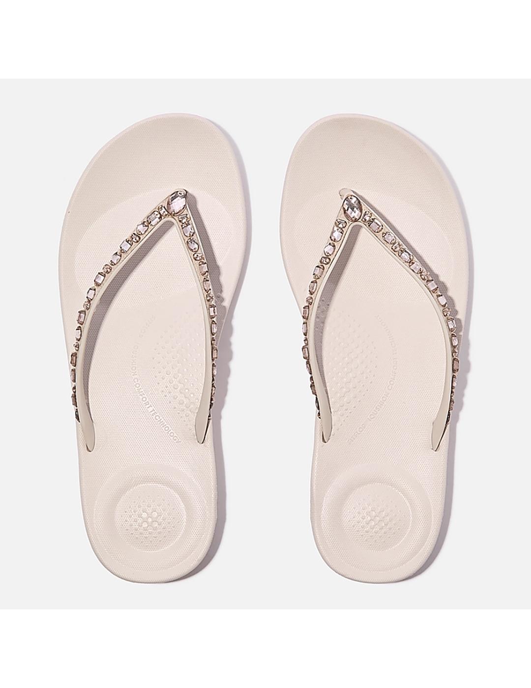 Sandalias FitFlop Iqushion Multi-Crystal Erg rosas de mujer