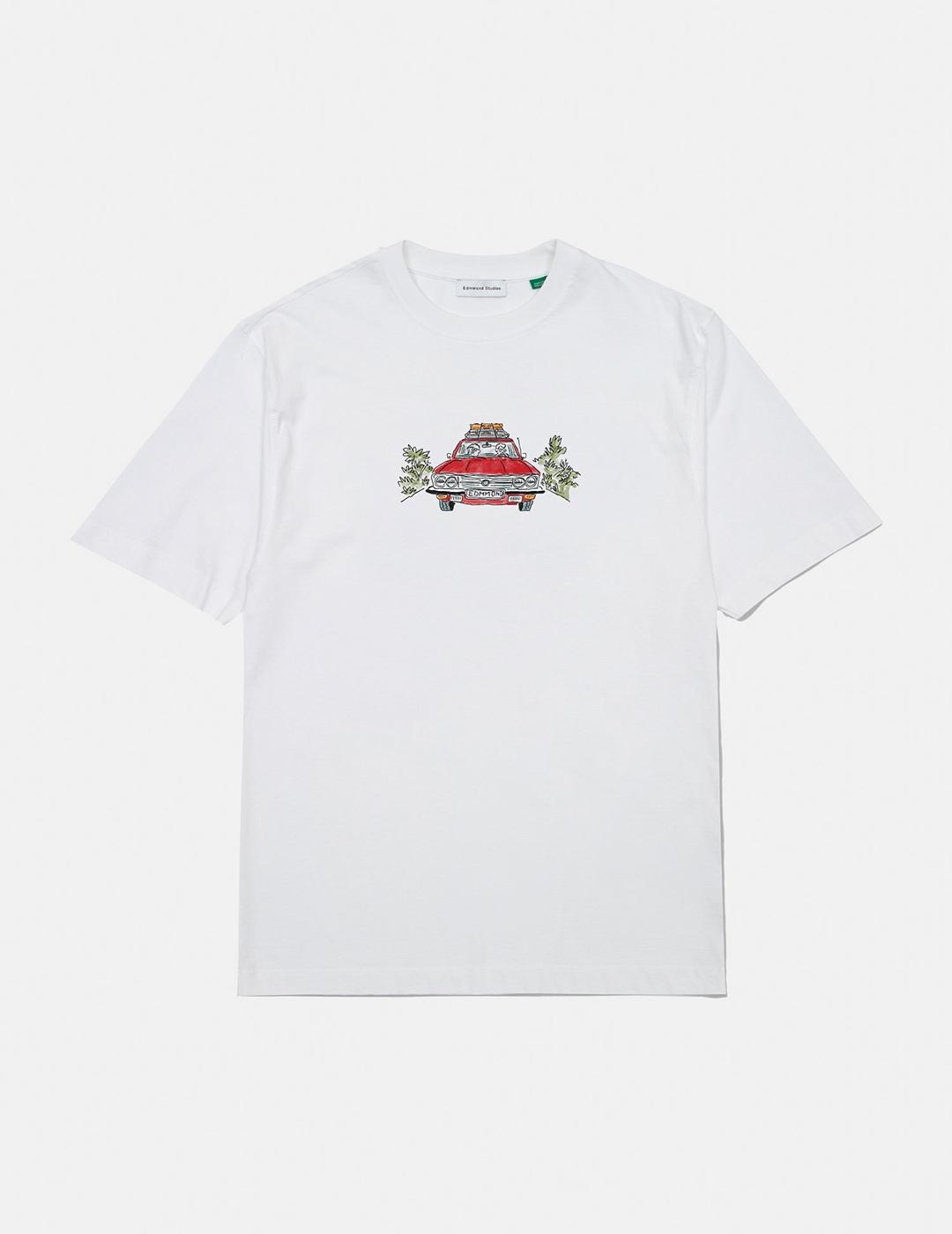 Camiseta Edmmond Holiday Auto blanca de hombre