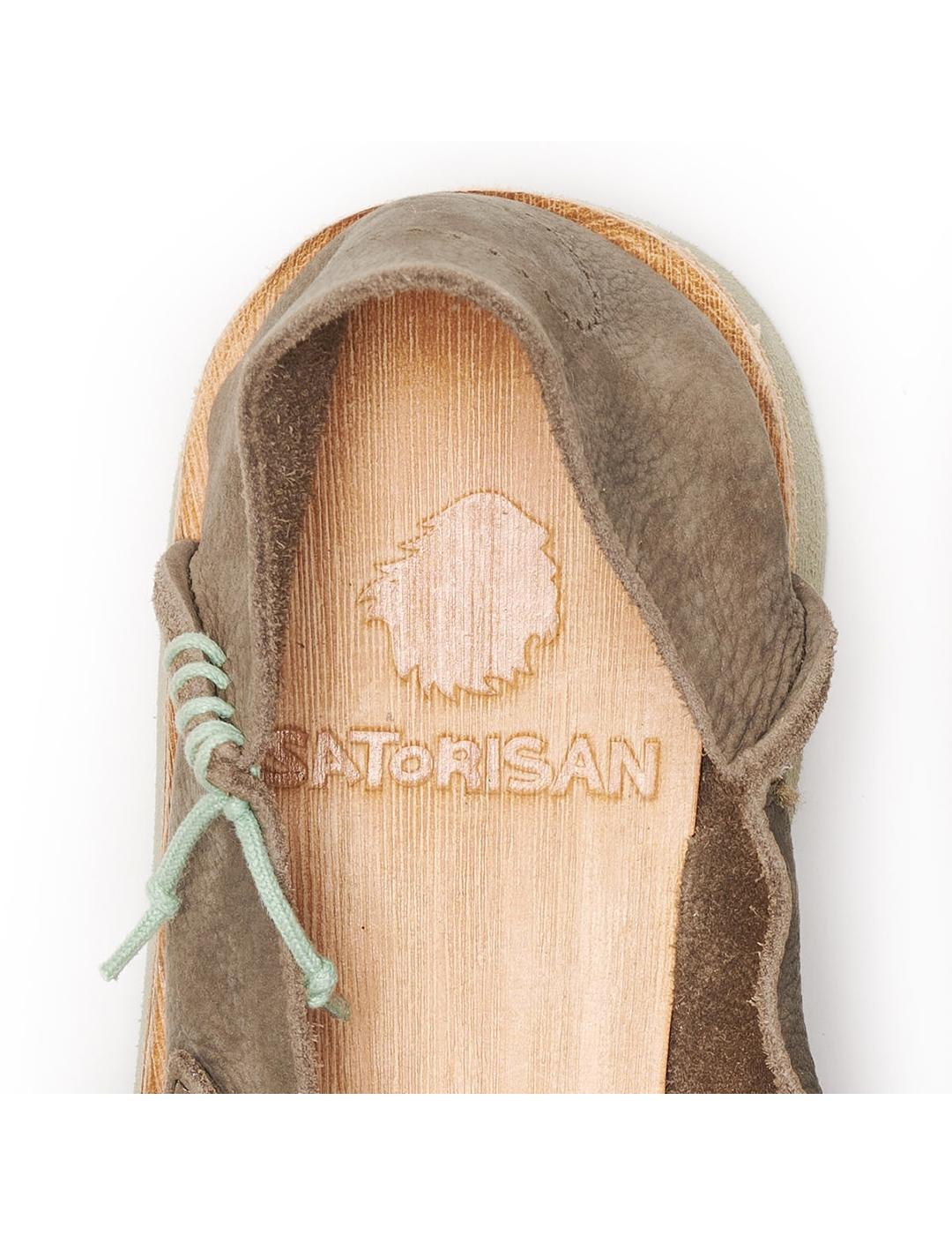 Sandalias Satorisan Benirras microperforadas verdes de mujer