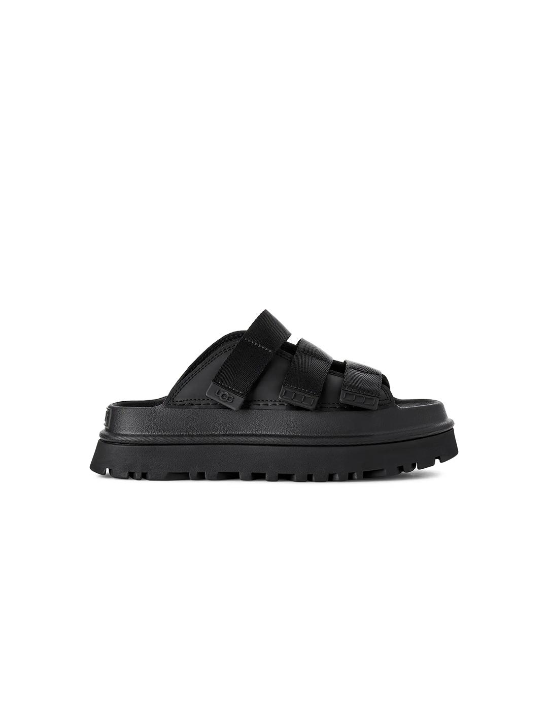 Sandalias UGG GoldenGlow Slide negras de mujer