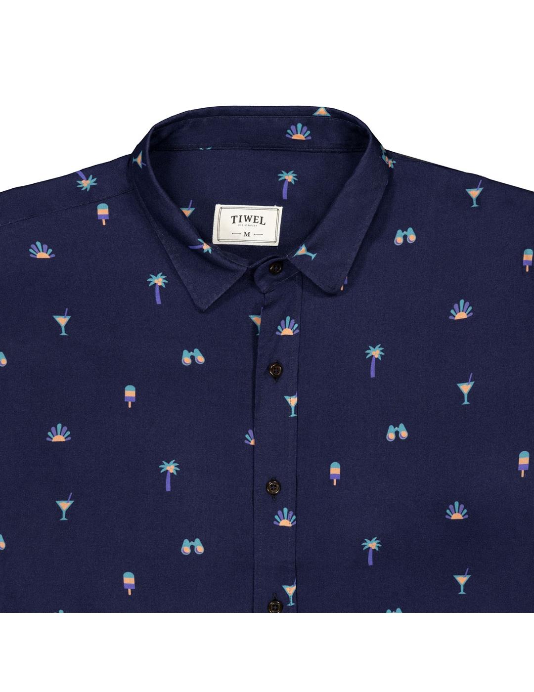 Camisa Tiwel Montecarlo azul marino de hombre