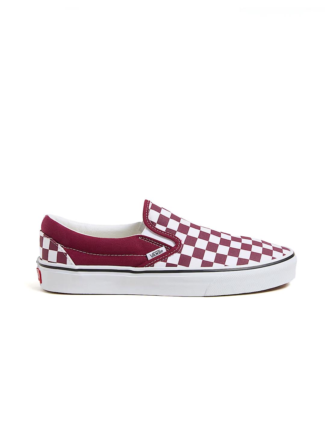 Zapatillas Vans Slip-On Check granate blanca de hombre